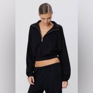 ETERNE CROPPED HALF-ZIP SWEATSHIRT